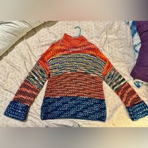 Forever 21 Knit Turtleneck Multicolor Sweater